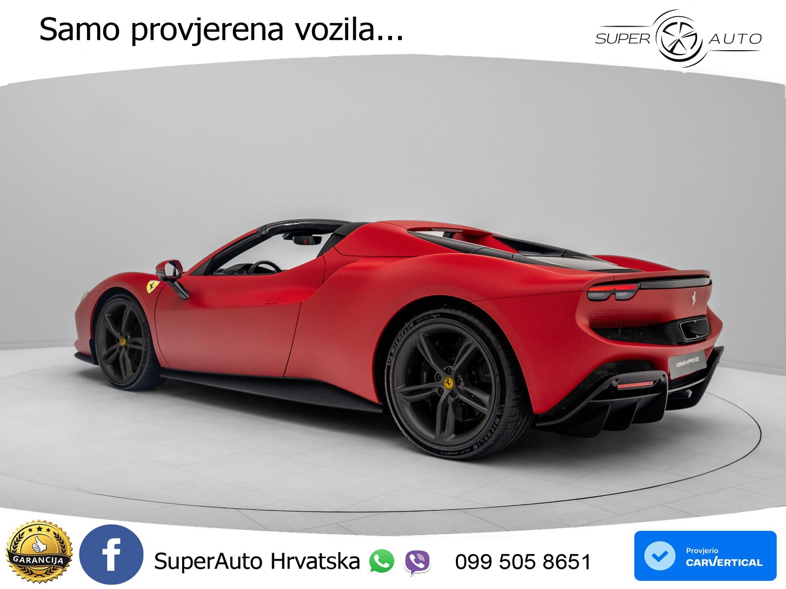 Ferrari 296 GTS 3.0 V6 (830 KS) F1 DCT LED+GR SJED+ACC