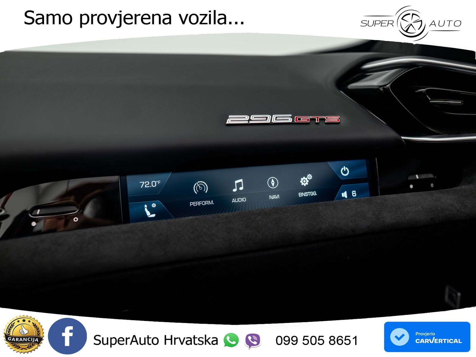 Ferrari 296 GTS 3.0 V6 (830 KS) F1 DCT LED+GR SJED+ACC