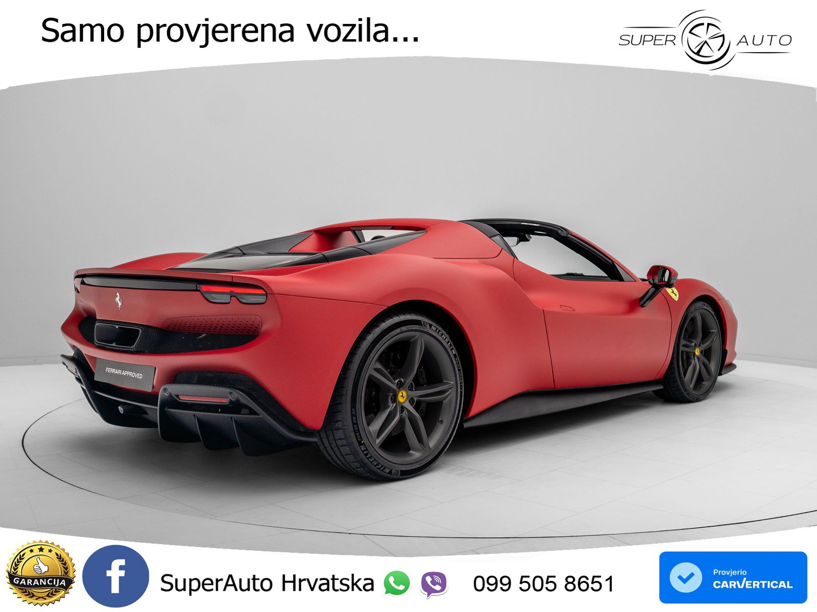 Ferrari 296 GTS 3.0 V6 (830 KS) F1 DCT LED+GR SJED+ACC