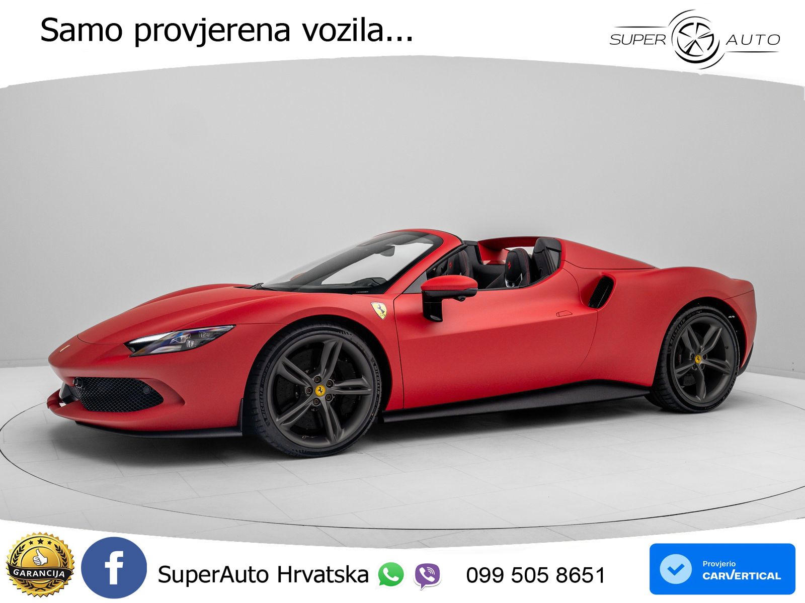 Ferrari 296 GTS 3.0 V6 (830 KS) F1 DCT LED+GR SJED+ACC