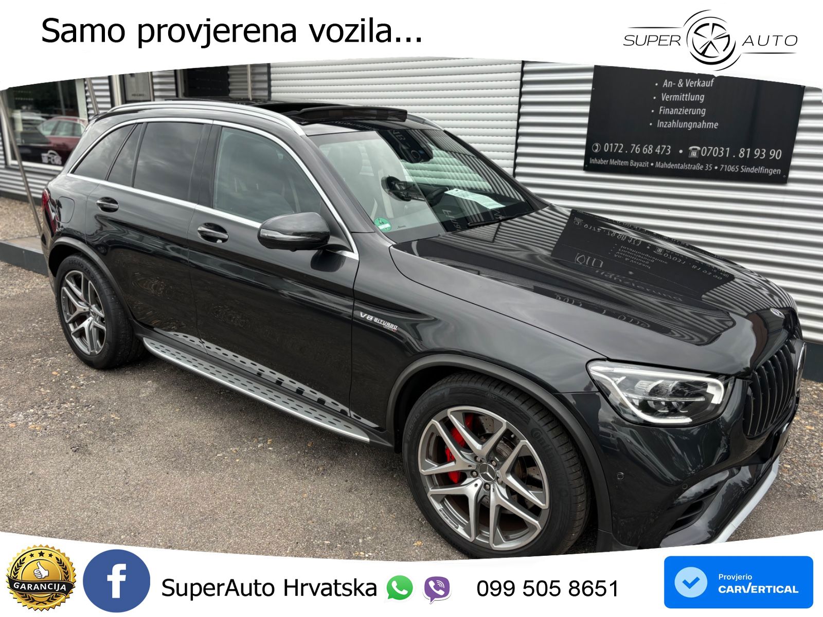 Mercedes AMG GLC 63 S V8 (510 KS) 4MATIC+ MCT ZRAČNI+ACC+GR SJED+360+PANO