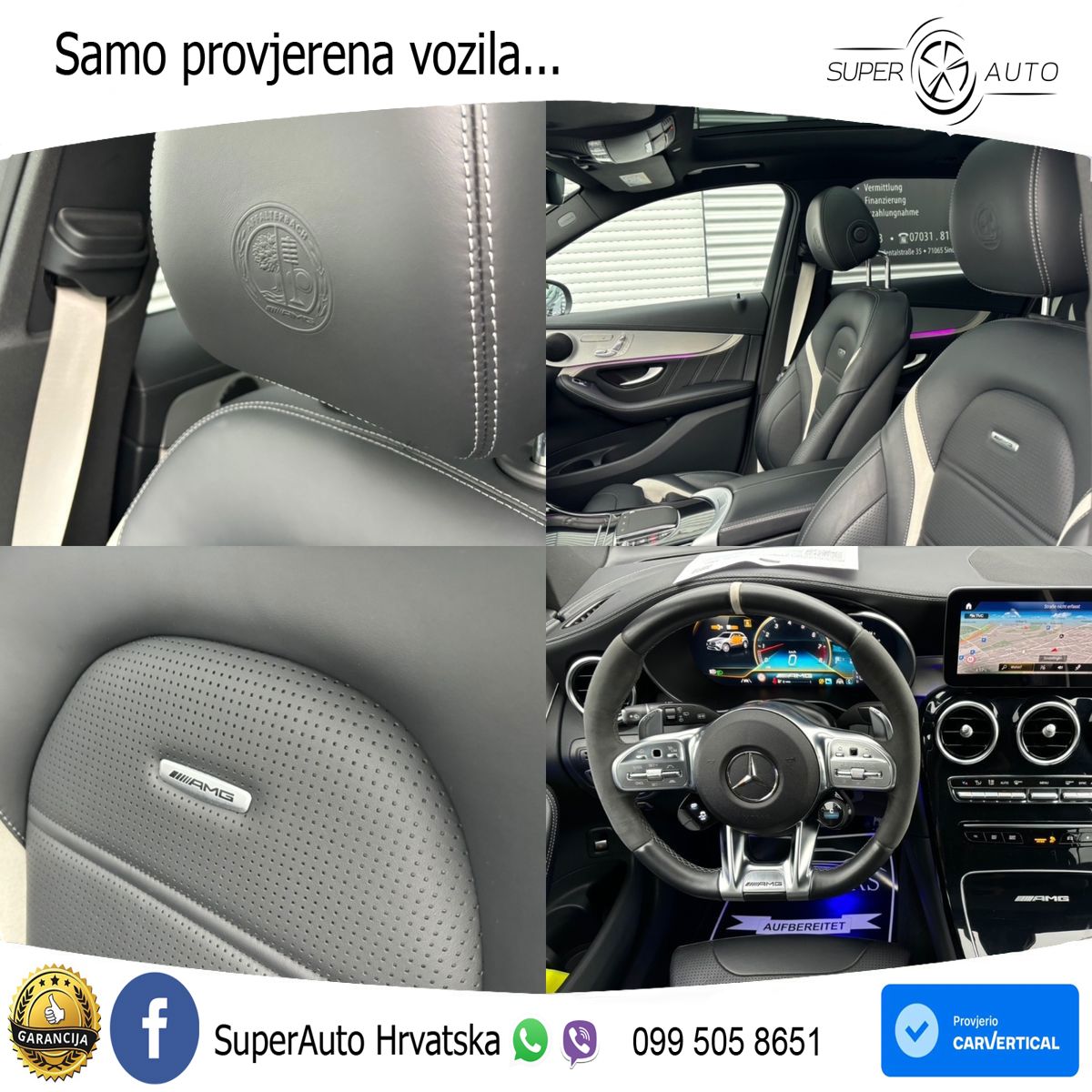 Mercedes AMG GLC 63 S V8 (510 KS) 4MATIC+ MCT ZRAČNI+ACC+GR SJED+360+PANO