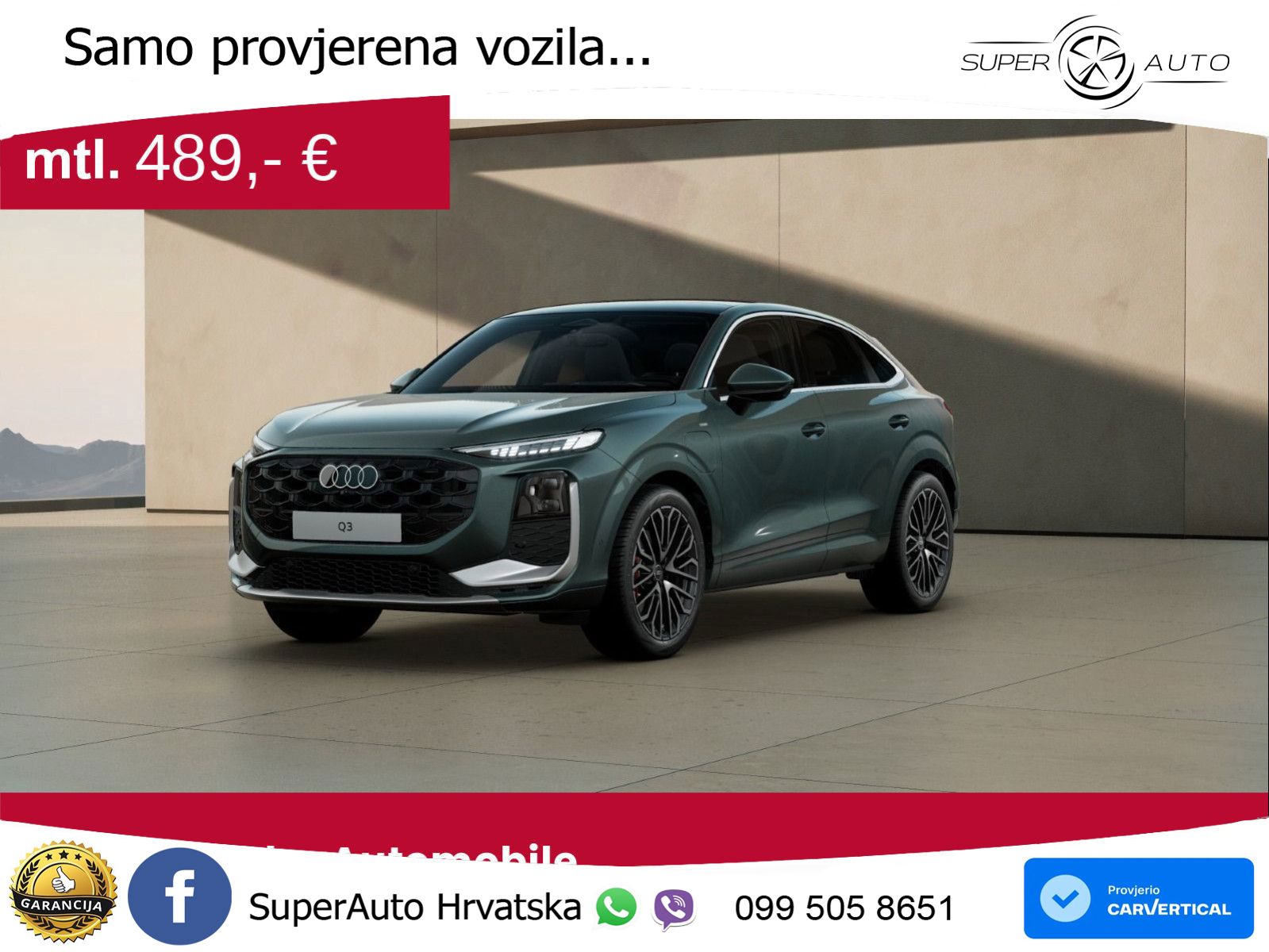 Audi Q3 Sportback 1.5 TFSIe (272 KS) S tronic LED+GR SJED+ACC