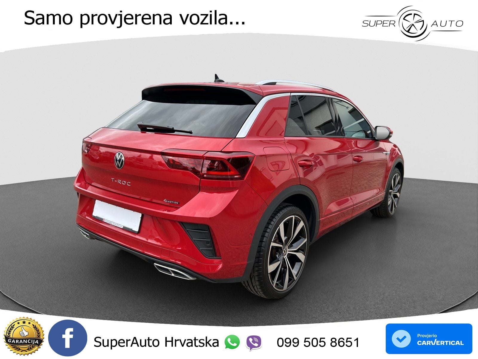 Volkswagen T-Roc 2.0 TSI (190 KS) 4M DSG R-Line LED+GR SJED+ACC