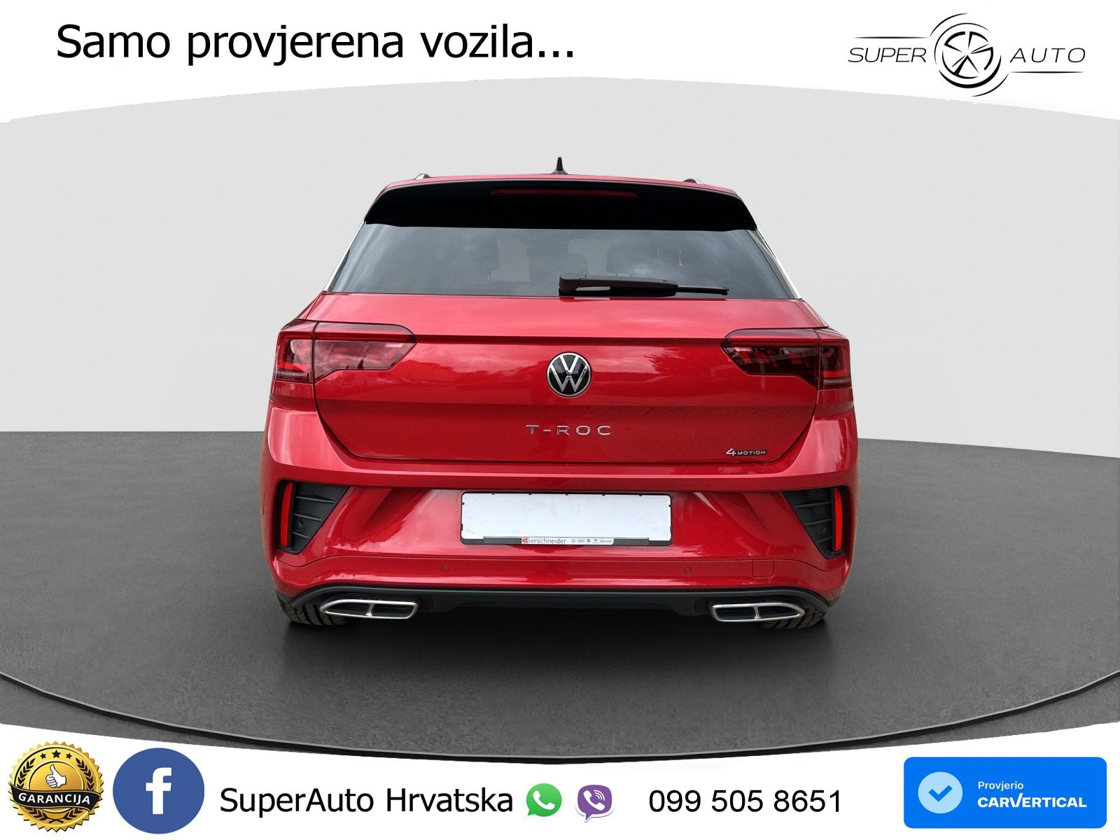 Volkswagen T-Roc 2.0 TSI (190 KS) 4M DSG R-Line LED+GR SJED+ACC