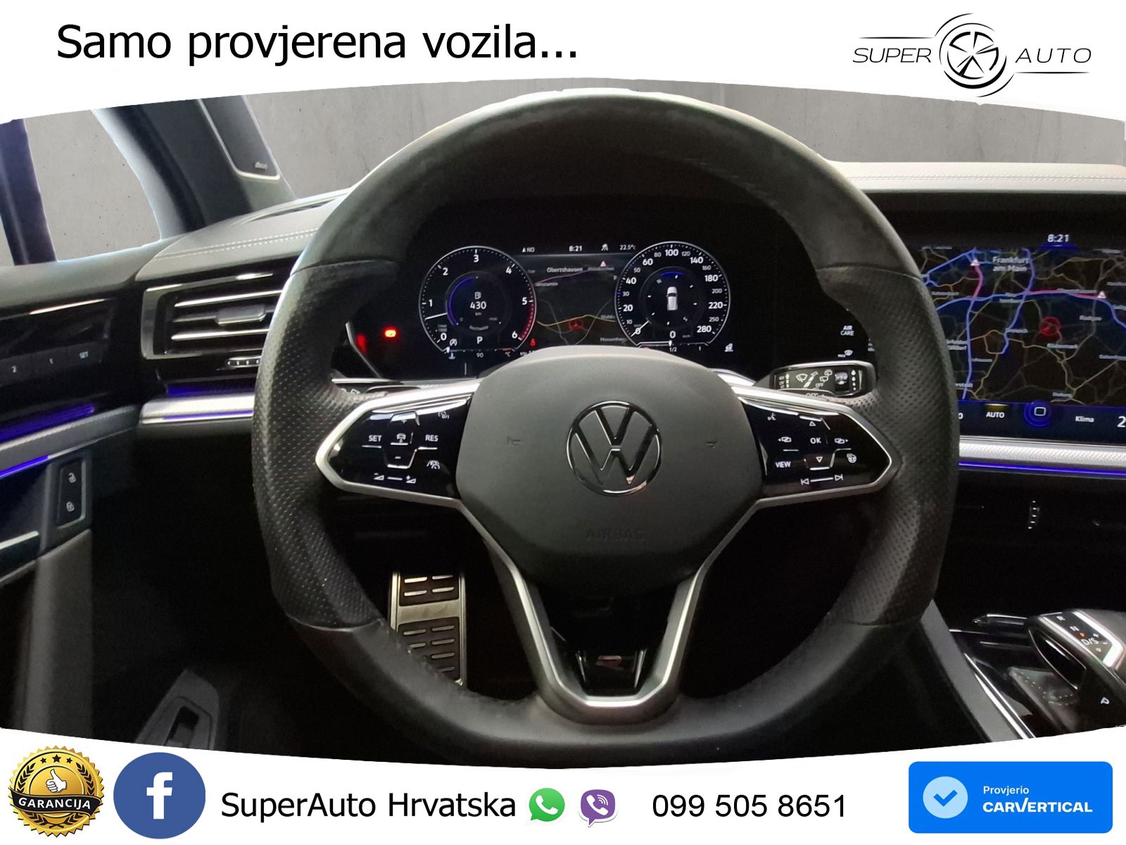Volkswagen Touareg 3.0 V6 TDI (286 KS) 4MOTION Tiptronic R-Line ZRAČNI+ACC+4xGR SJED+KAM