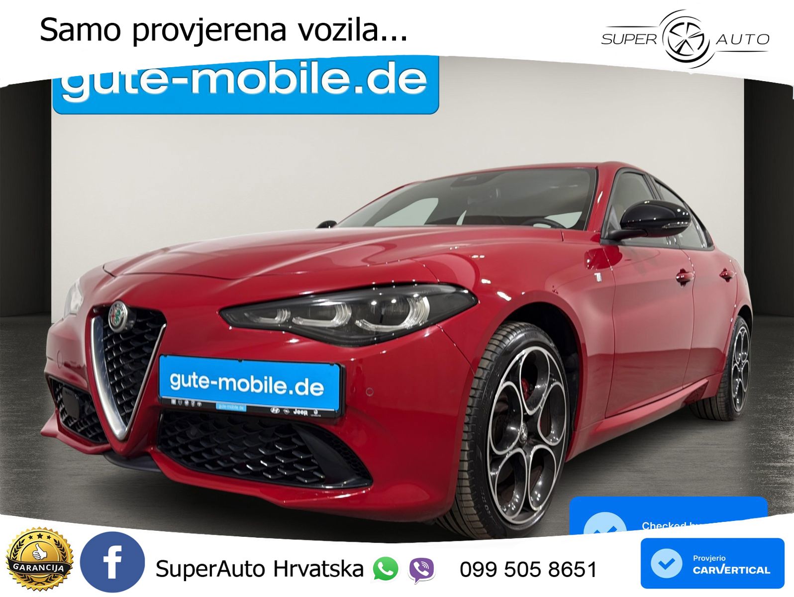 Alfa Romeo Giulia 2.0 Turbo (280 KS) Q4 Automatic LED+GR SJED+ACC