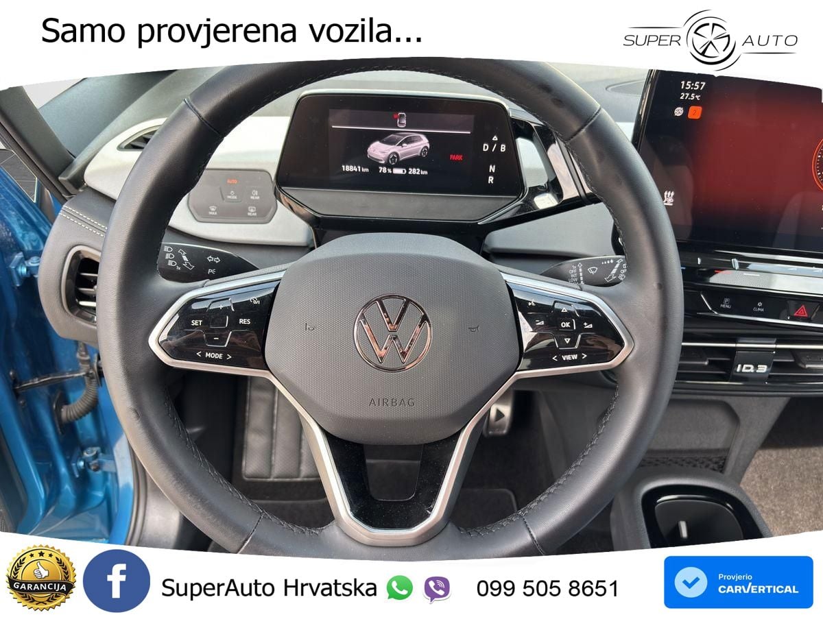 Volkswagen ID.3 Pro 62 kWh (204 KS) LED+GR SJED+ACC