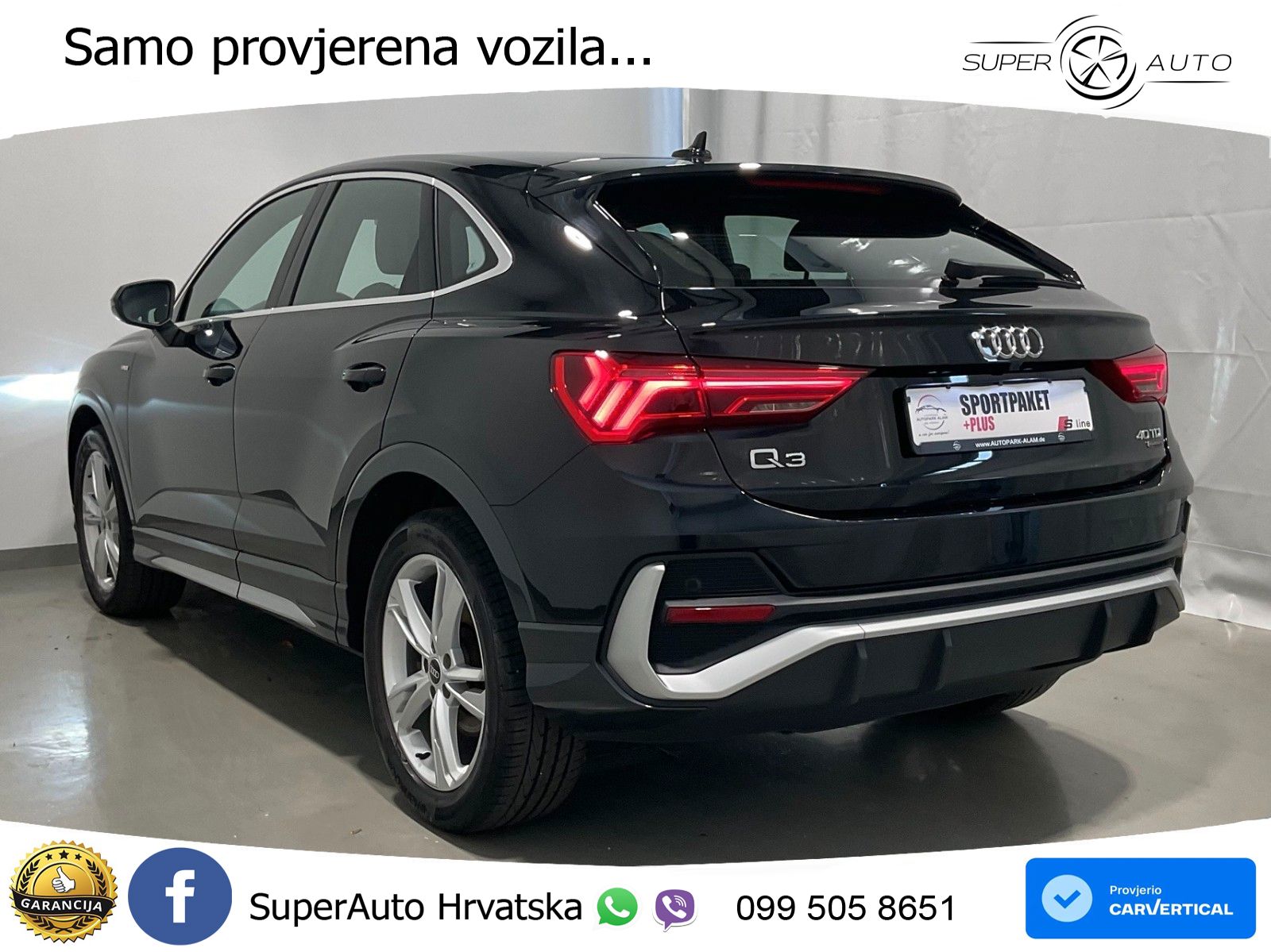 Audi Q3 Sportback 40 TDI (200 KS) quattro S tronic S line LED+GR SJED+ACC