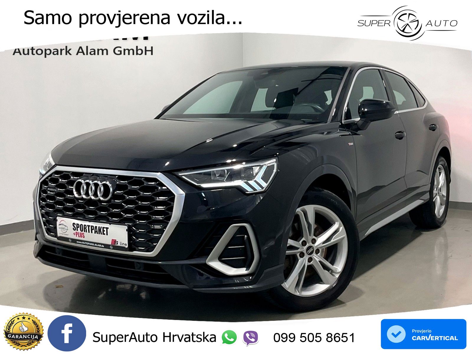 Audi Q3 Sportback 40 TDI (200 KS) quattro S tronic S line LED+GR SJED+ACC