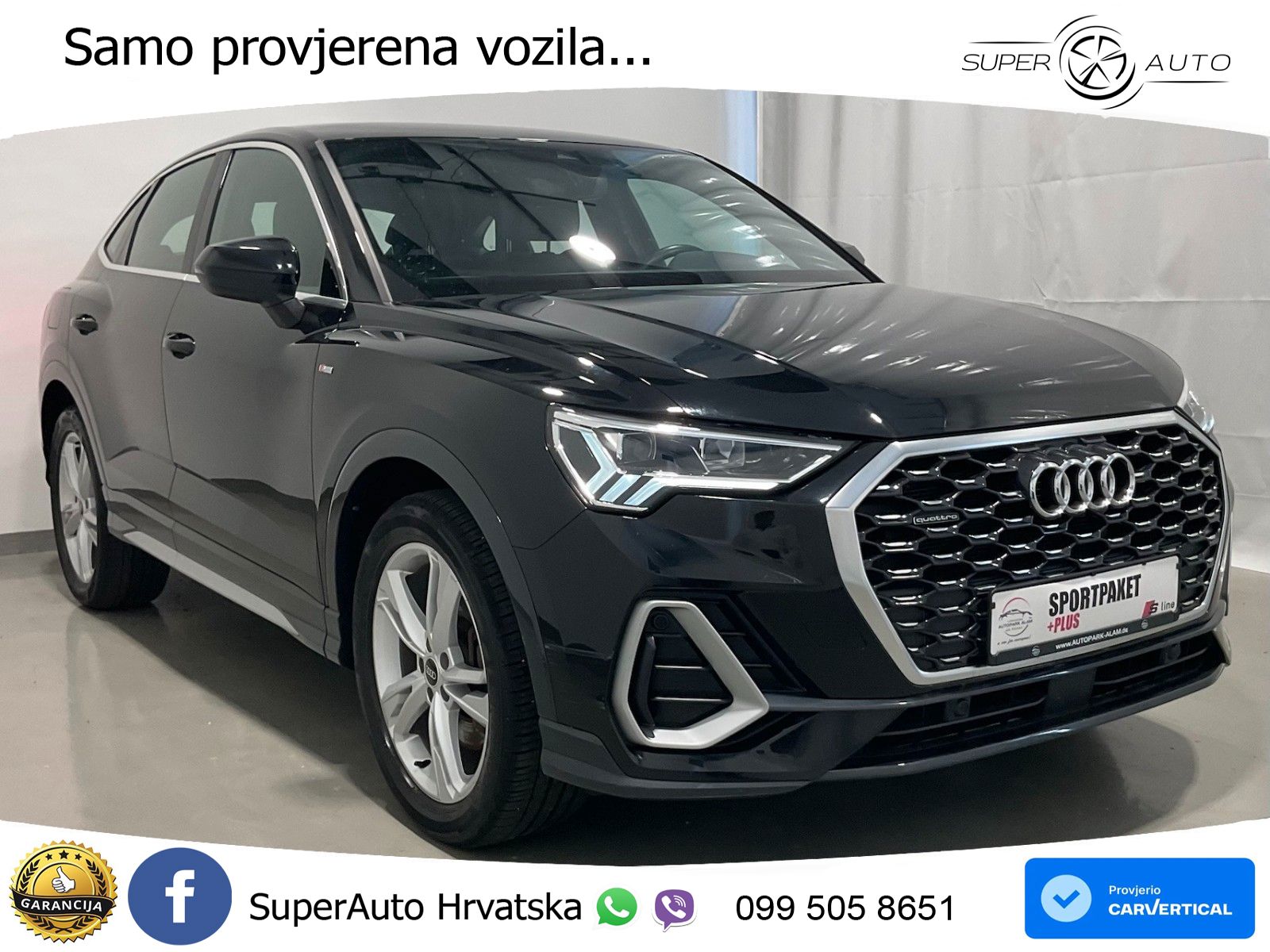 Audi Q3 Sportback 40 TDI (200 KS) quattro S tronic S line LED+GR SJED+ACC