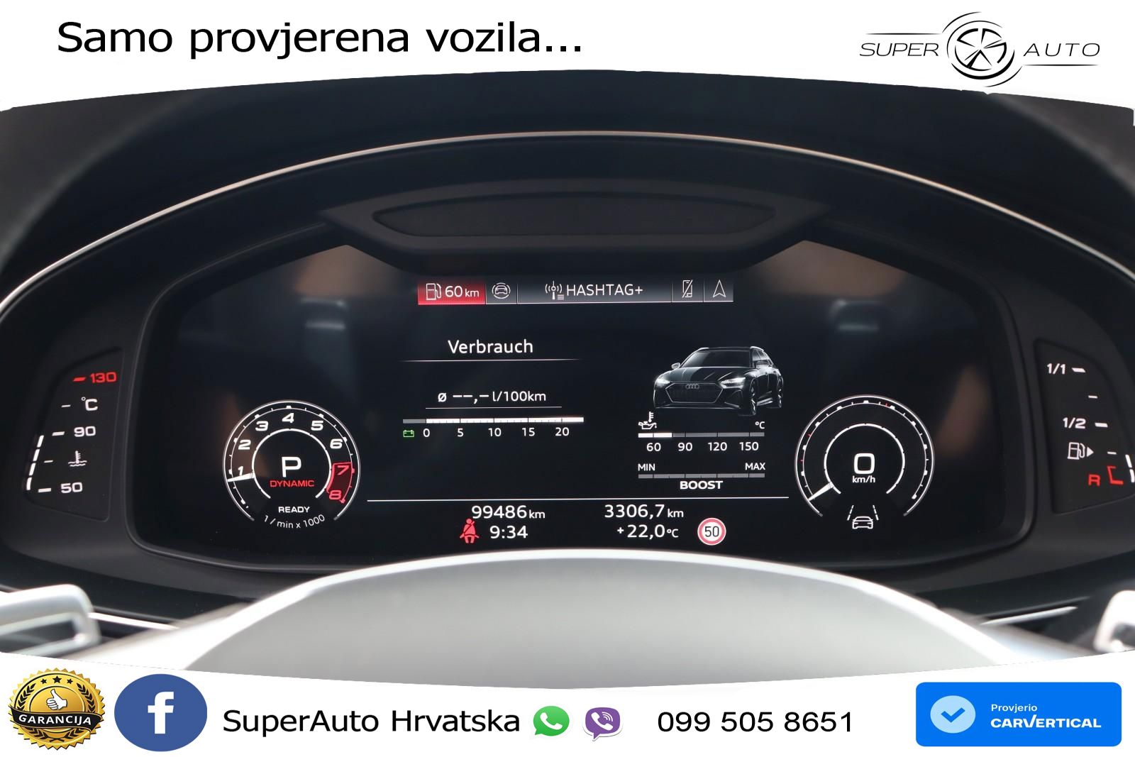 Audi RS6 Avant 4.0 TFSI V8 (600 KS) quattro Tiptronic ZRAČNI+ACC+GR SJED+KAM+PANO