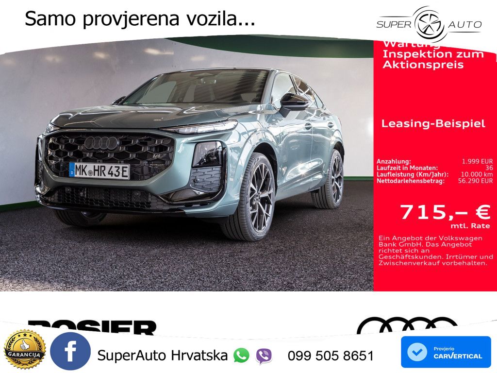 Audi Q3 Sportback 1.5 TFSIe (272 KS) S tronic S line LED+GR SJED+ACC