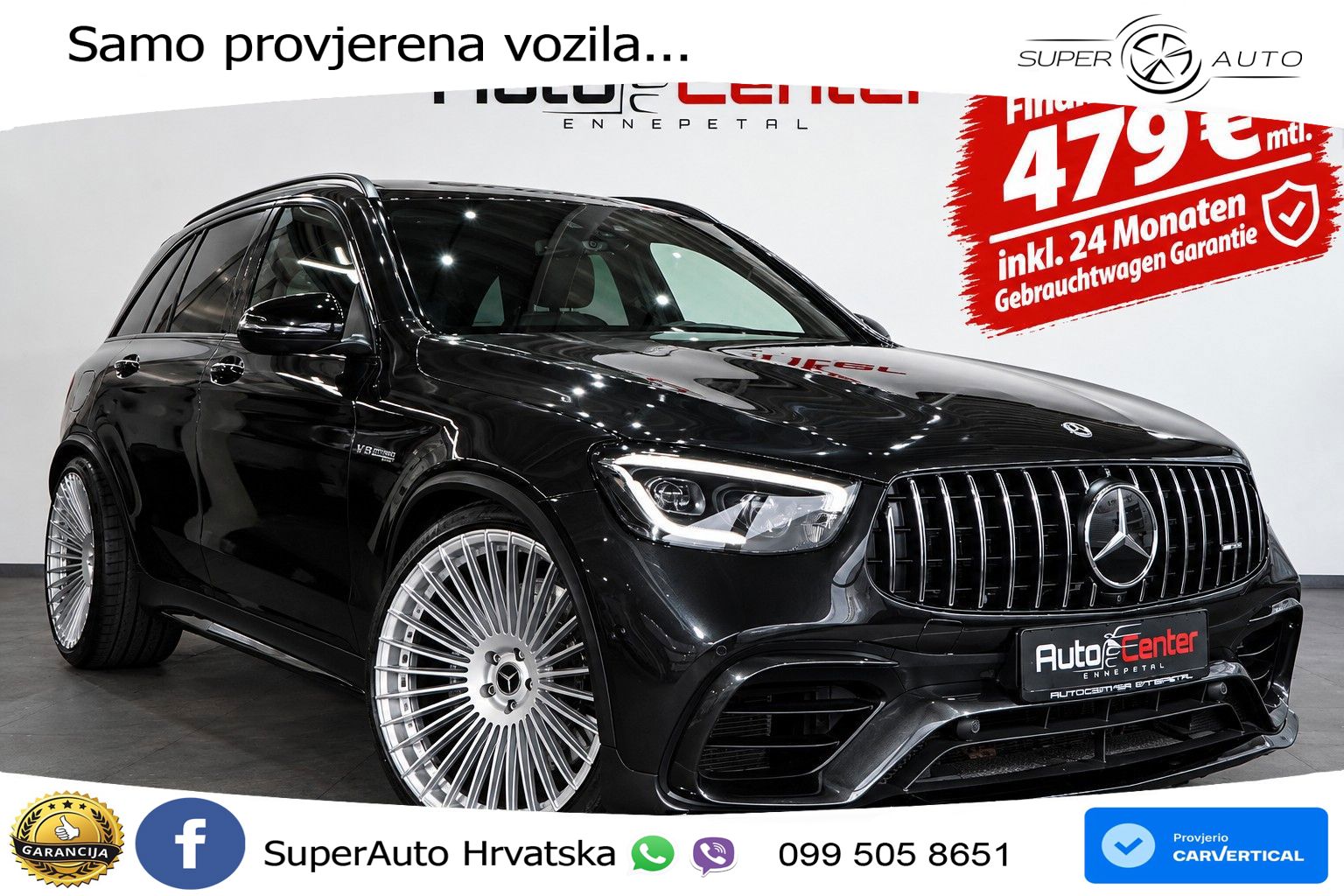 Mercedes AMG GLC 63 V8 (476 KS) 4MATIC+ MCT LED+GR SJED+ACC