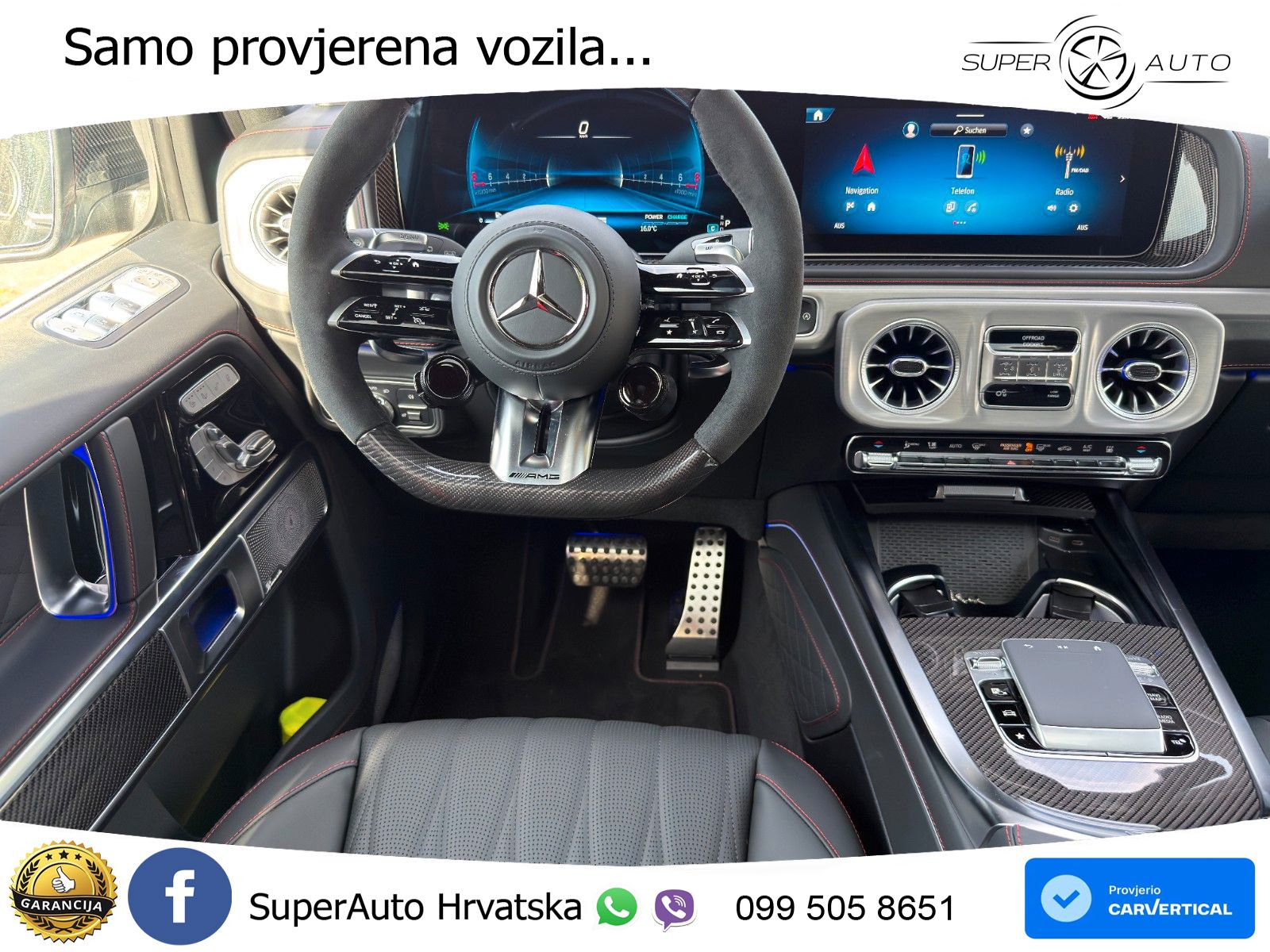 Mercedes AMG G 63 Long V8 (585 KS) 4MATIC 9G-TRONIC AMG SPEEDSHIFT TCT Manufaktur ZRAČNI+ACC+GR SJED+360+PANO