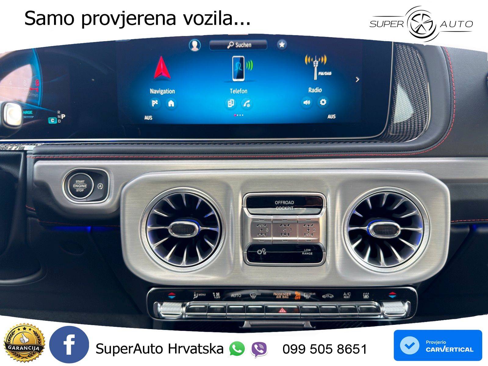 Mercedes AMG G 63 Long V8 (585 KS) 4MATIC 9G-TRONIC AMG SPEEDSHIFT TCT Manufaktur ZRAČNI+ACC+GR SJED+360+PANO