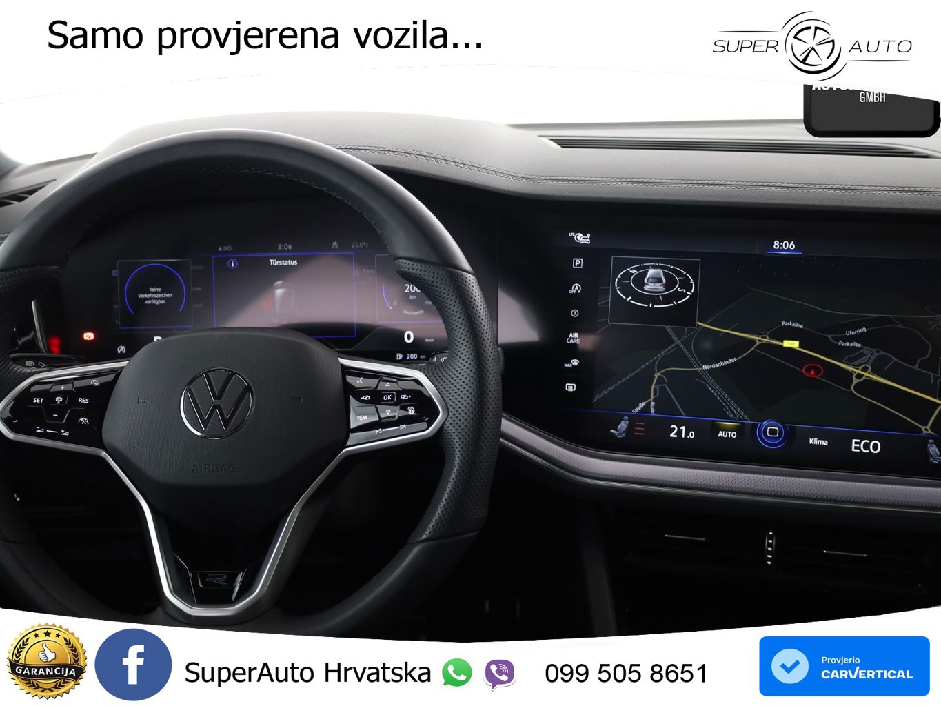 Volkswagen Touareg 3.0 V6 TDI (231 KS) 4MOTION Tiptronic R-Line ZRAČNI+ACC+GR SJED+KAM+PANO