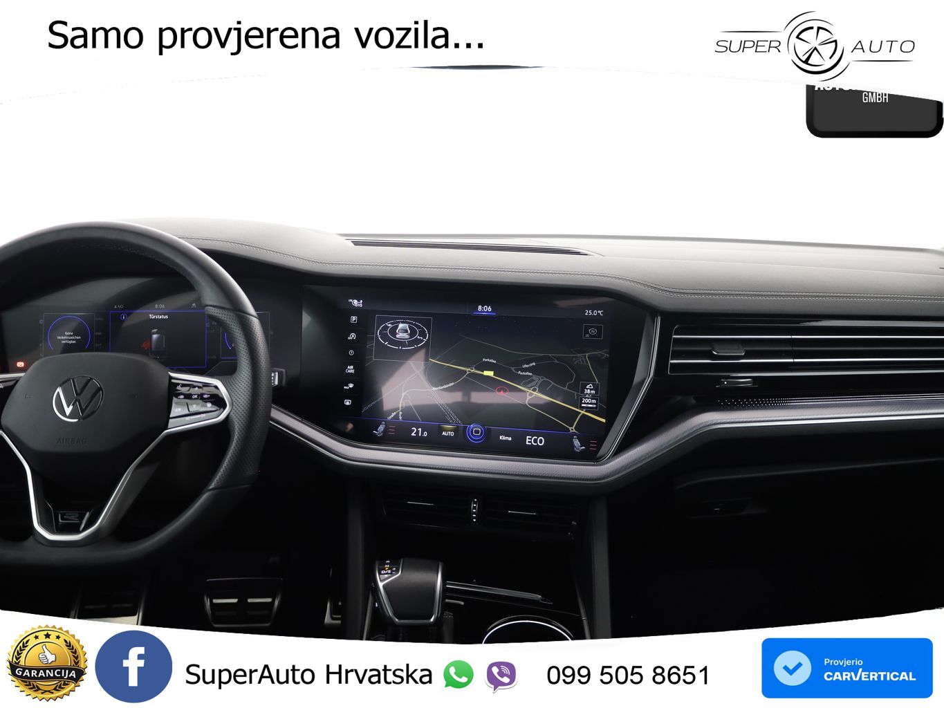 Volkswagen Touareg 3.0 V6 TDI (231 KS) 4MOTION Tiptronic R-Line ZRAČNI+ACC+GR SJED+KAM+PANO