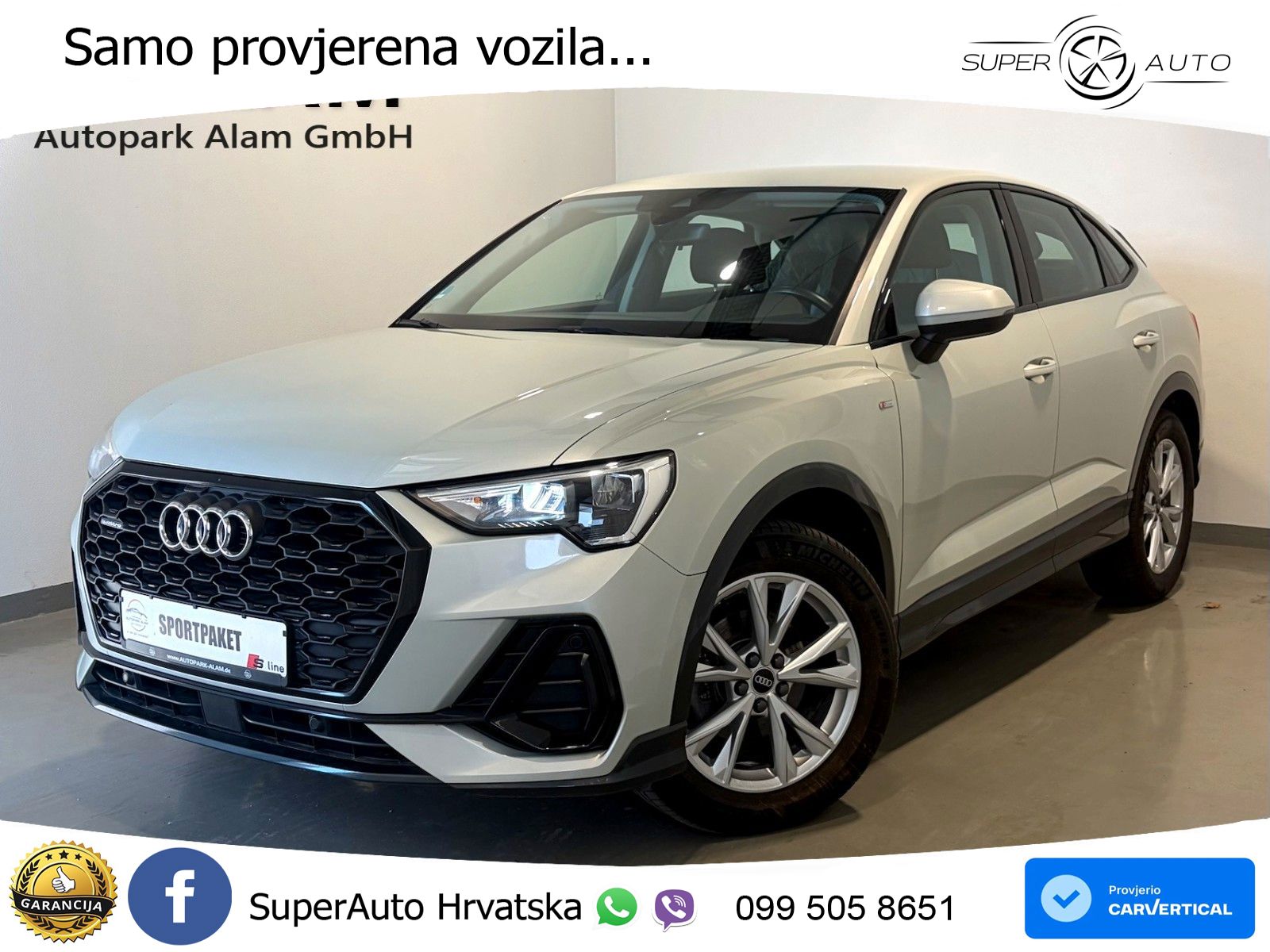 Audi Q3 Sportback 35 TDI (150 KS) quattro S tronic S line LED+GR SJED+ACC