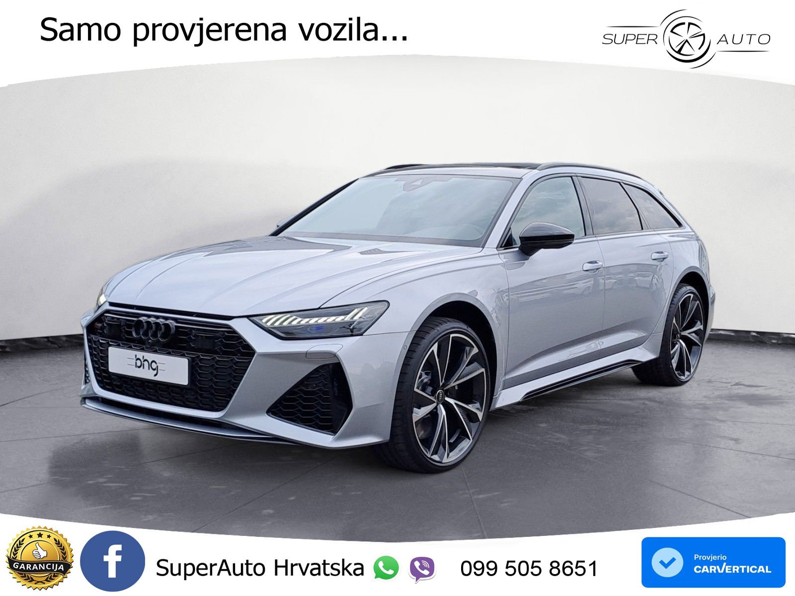 Audi RS6 Avant 4.0 TFSI V8 (600 KS) quattro Tiptronic ZRAČNI+ACC+GR SJED+KAM+PANO