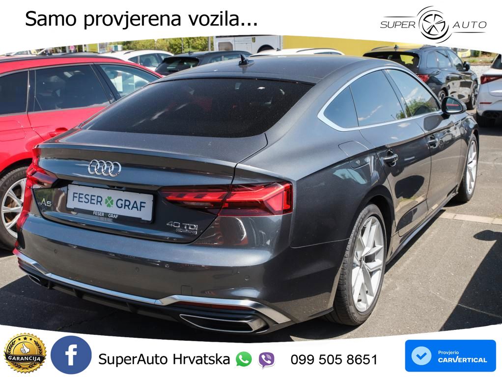 Audi A5 Sportback 40 TDI (204 KS) quattro S tronic S line MATRIX+GR SJED+KAM