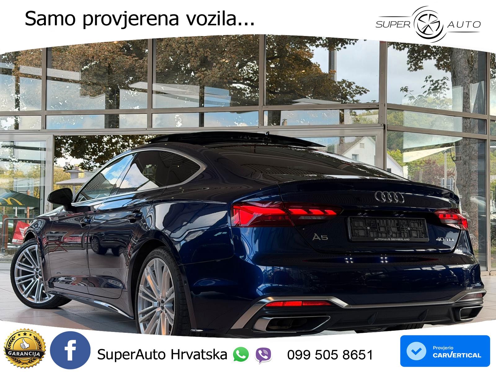 Audi A5 Sportback 40 TDI (204 KS) S tronic S line LED+GR SJED+ACC