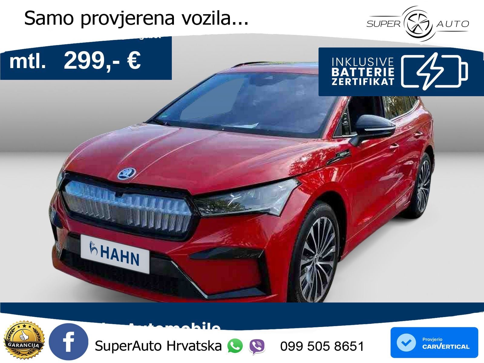 Škoda Enyaq iV 80x 82 kWh (265 KS) AWD SportLine LED+GR SJED+ACC