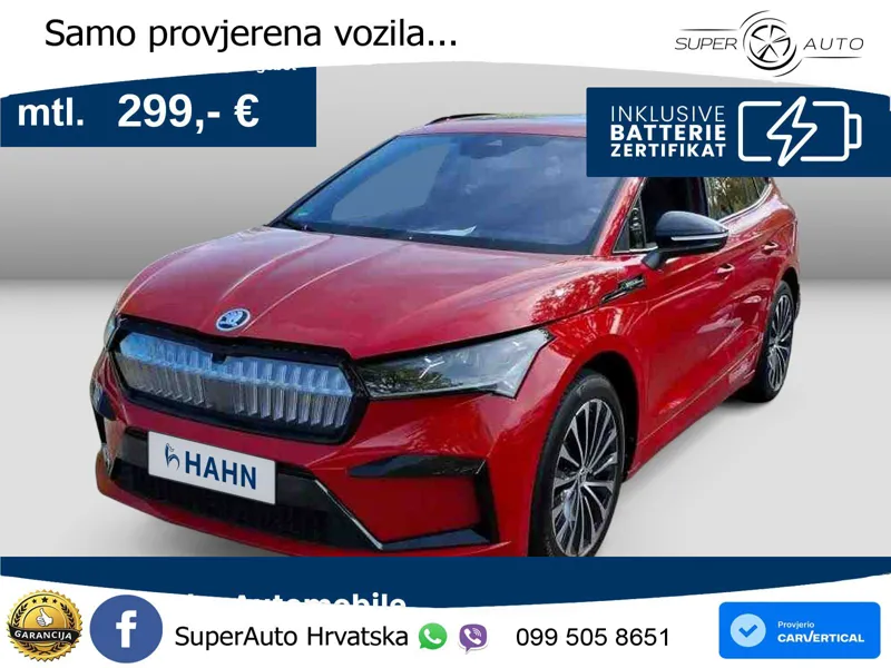 Škoda Enyaq iV 80x 82 kWh (265 KS) AWD SportLine LED+GR SJED+ACC