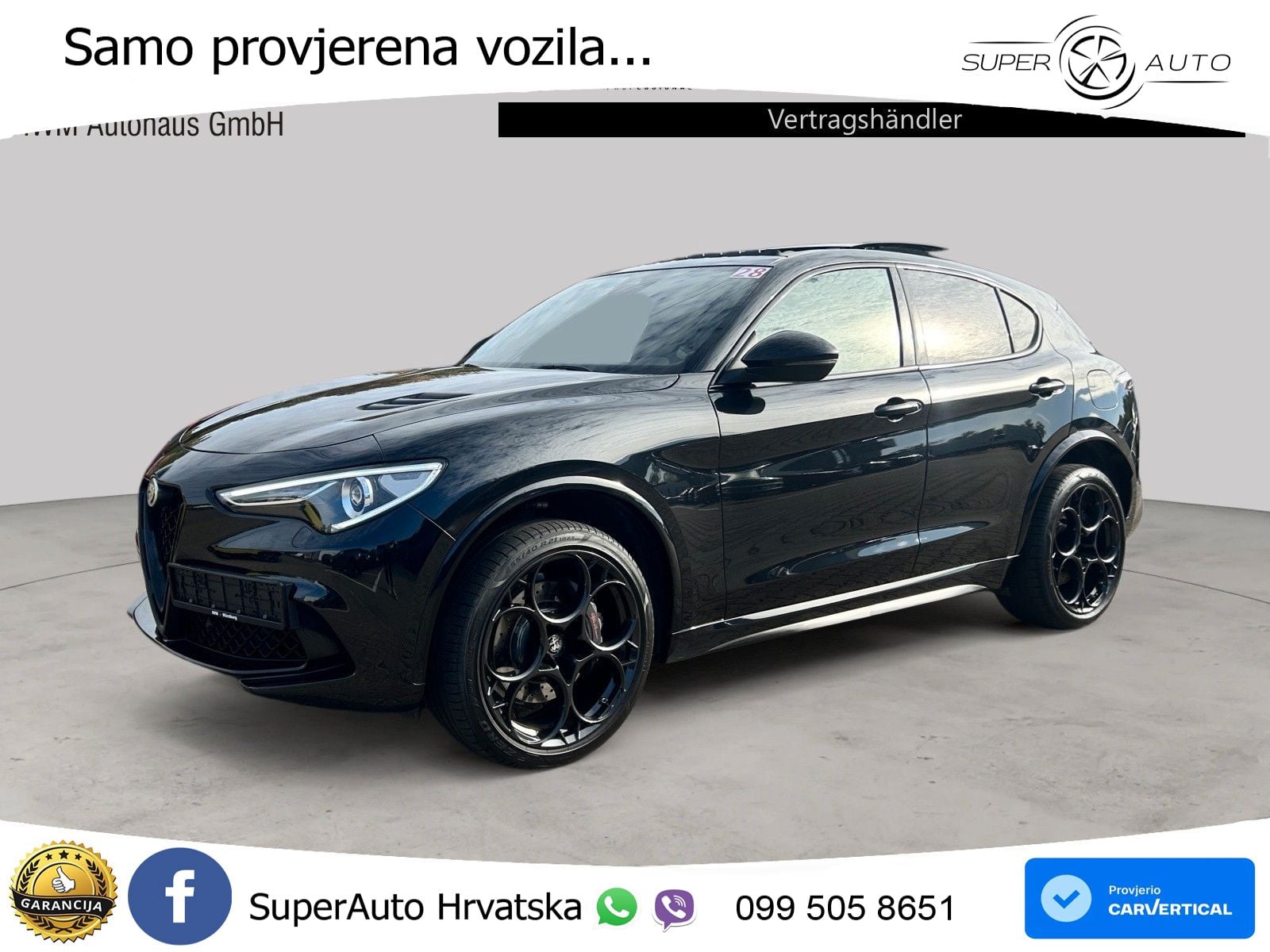 Alfa Romeo Stelvio Quadrifoglio 2.9 V6 Bi-Turbo (520 KS) Q4 Automatic LED+GR SJED+ACC