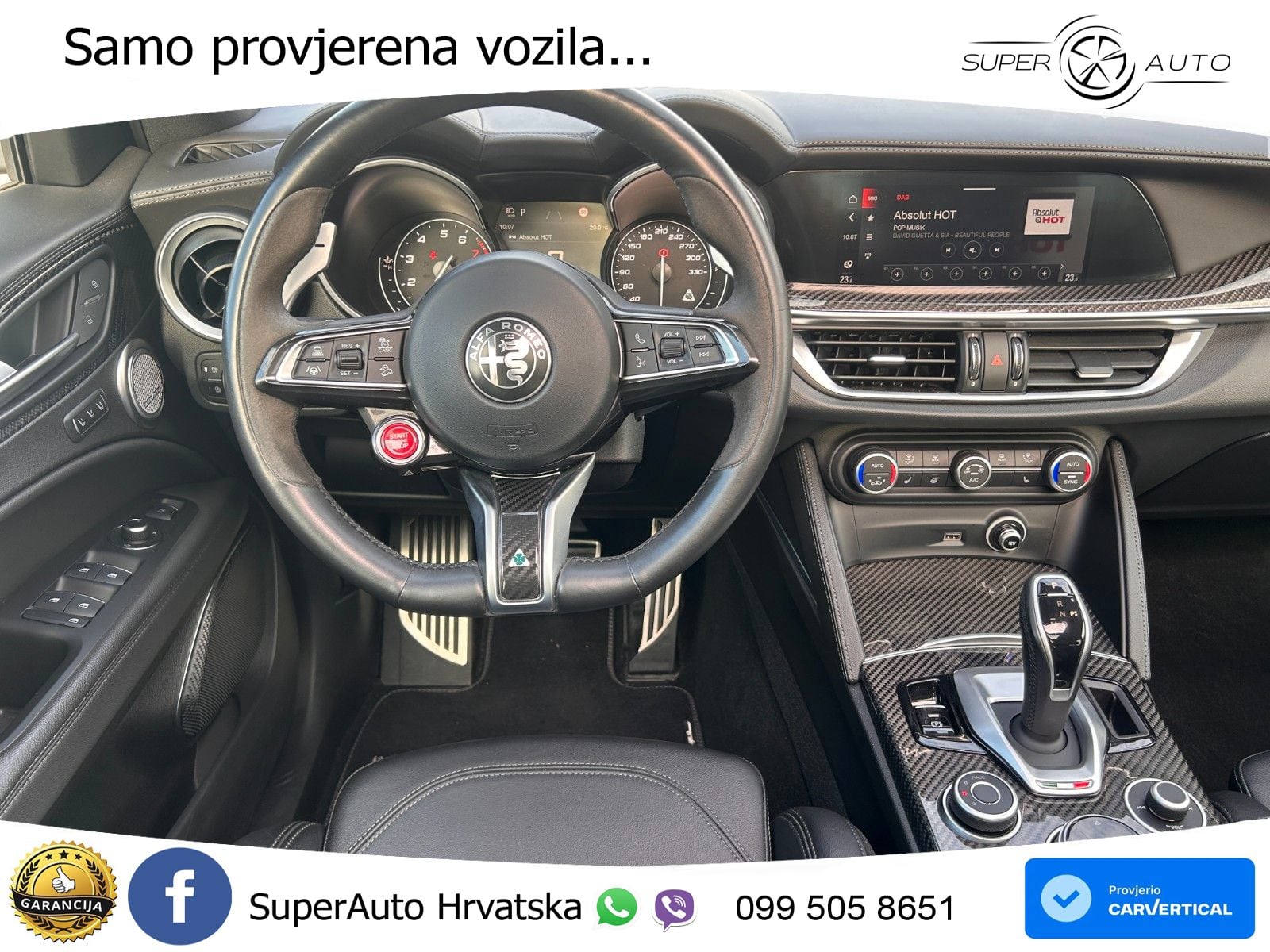Alfa Romeo Stelvio Quadrifoglio 2.9 V6 Bi-Turbo (520 KS) Q4 Automatic LED+GR SJED+ACC