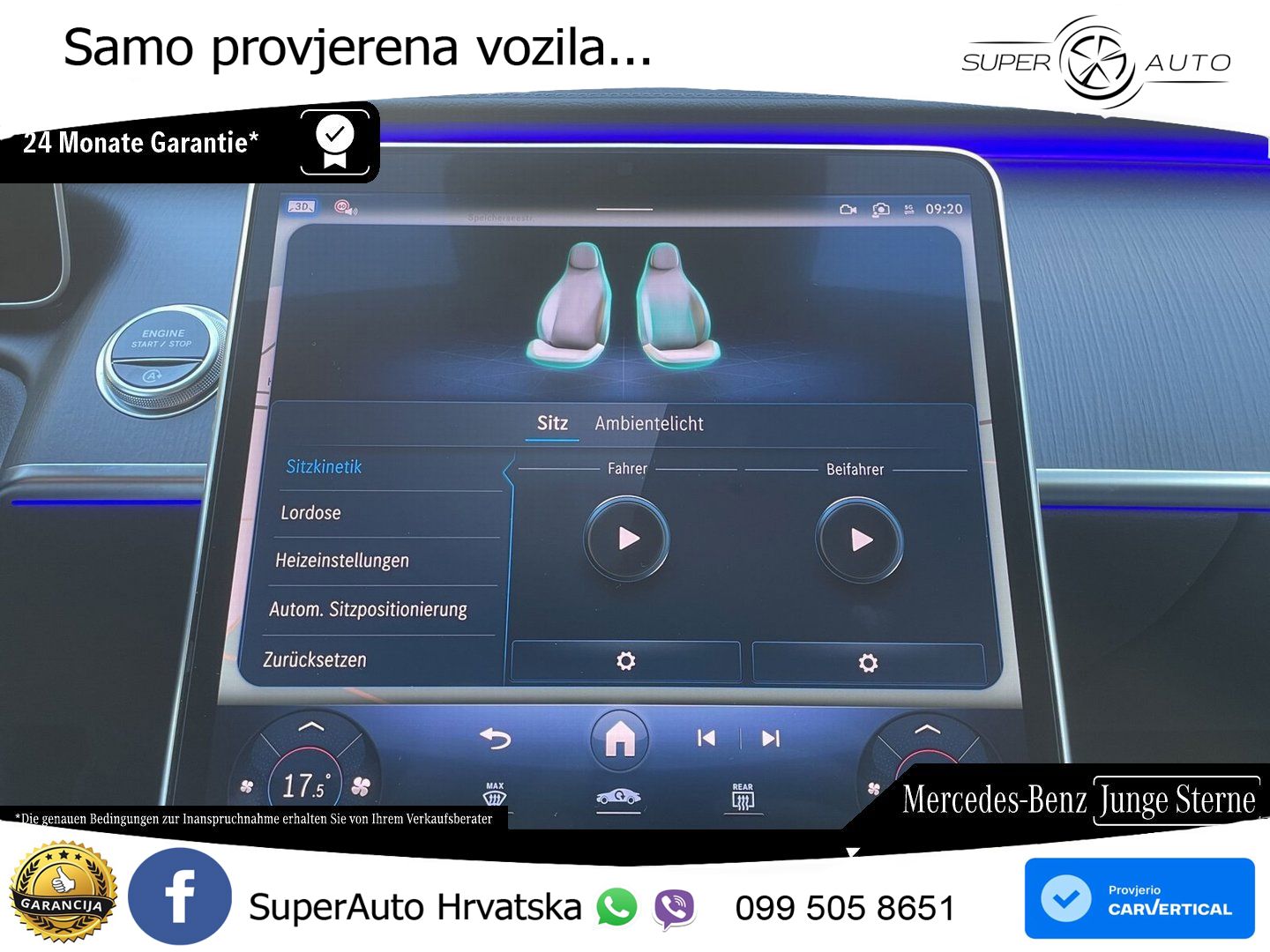 Mercedes S 350d (313 KS) EQ Boost 4MATIC 9G-TRONIC AMG ZRAČNI+ACC+GR SJED+360+PANO