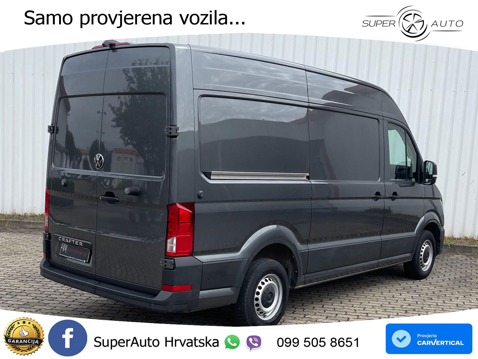 Volkswagen Crafter Kasten 35 L3H3 AHK RFK oh.Schäden 5J.Gar 177 KS