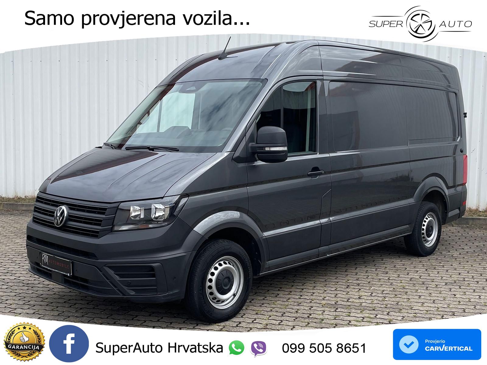 Volkswagen Crafter Kasten 35 L3H3 AHK RFK oh.Schäden 5J.Gar 177 KS