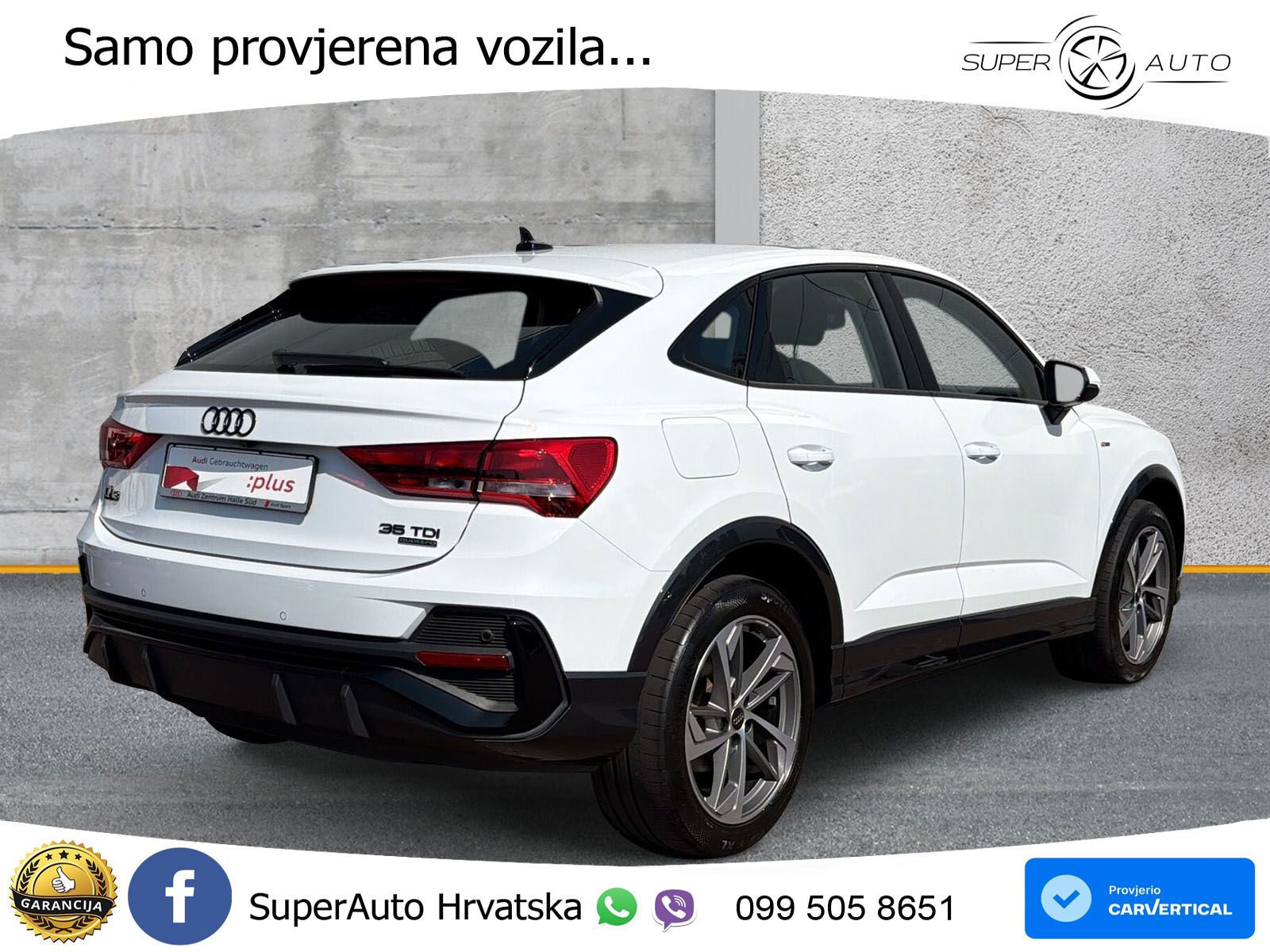 Audi Q3 Sportback 35 TDI (150 KS) quattro S tronic S line LED+GR SJED+ACC