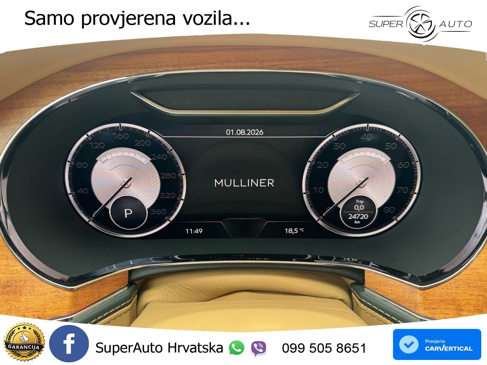 Bentley Flying Spur III 6.0 W12 (635 KS) AWD Automatic ZRAČNI+ACC+4xGR SJED+KAM