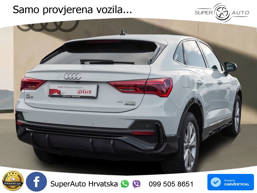 Audi Q3 Sportback 40 TFSI (190 KS) quattro S tronic S line LED+GR SJED+ACC
