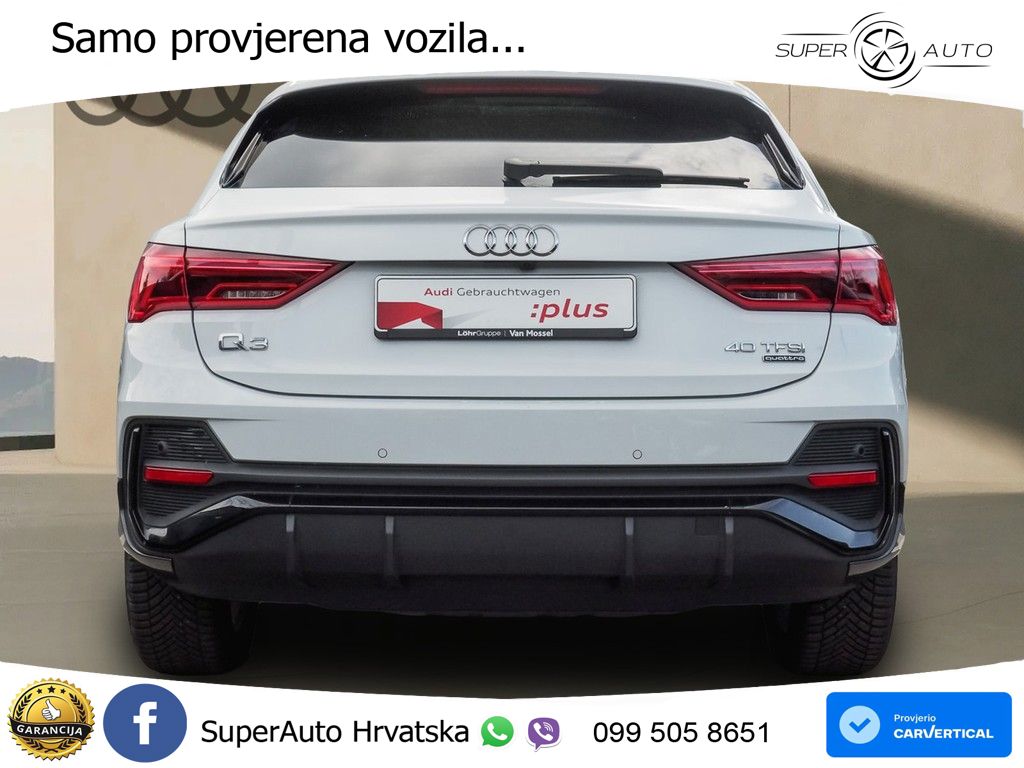 Audi Q3 Sportback 40 TFSI (190 KS) quattro S tronic S line LED+GR SJED+ACC