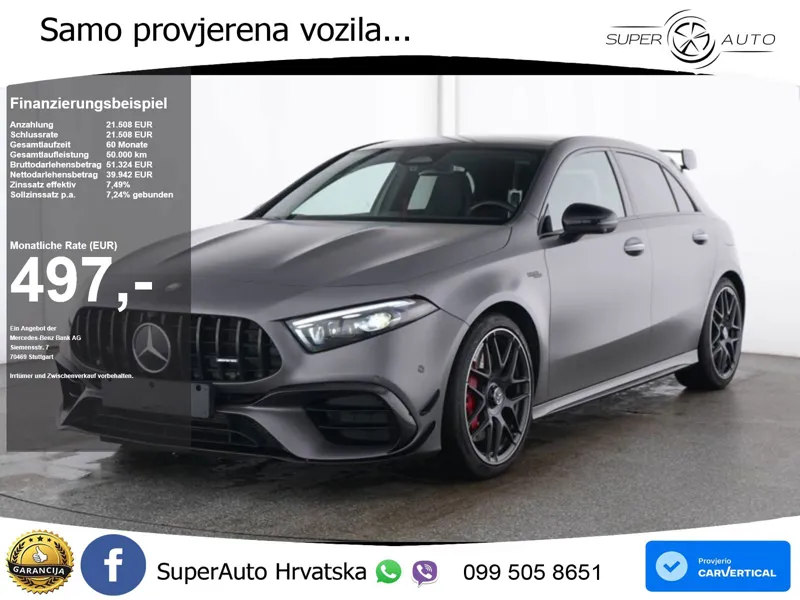 Mercedes-Benz AMG A 45 S 4MATIC+ AMG SPEEDSHIFT DCT 8G ACC+HEAD+GR SJED+360+PANO