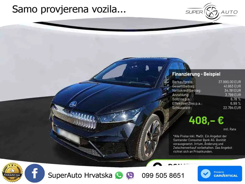 Škoda Enyaq iV 80x 82 kWh (265 KS) AWD SportLine LED+GR SJED+ACC