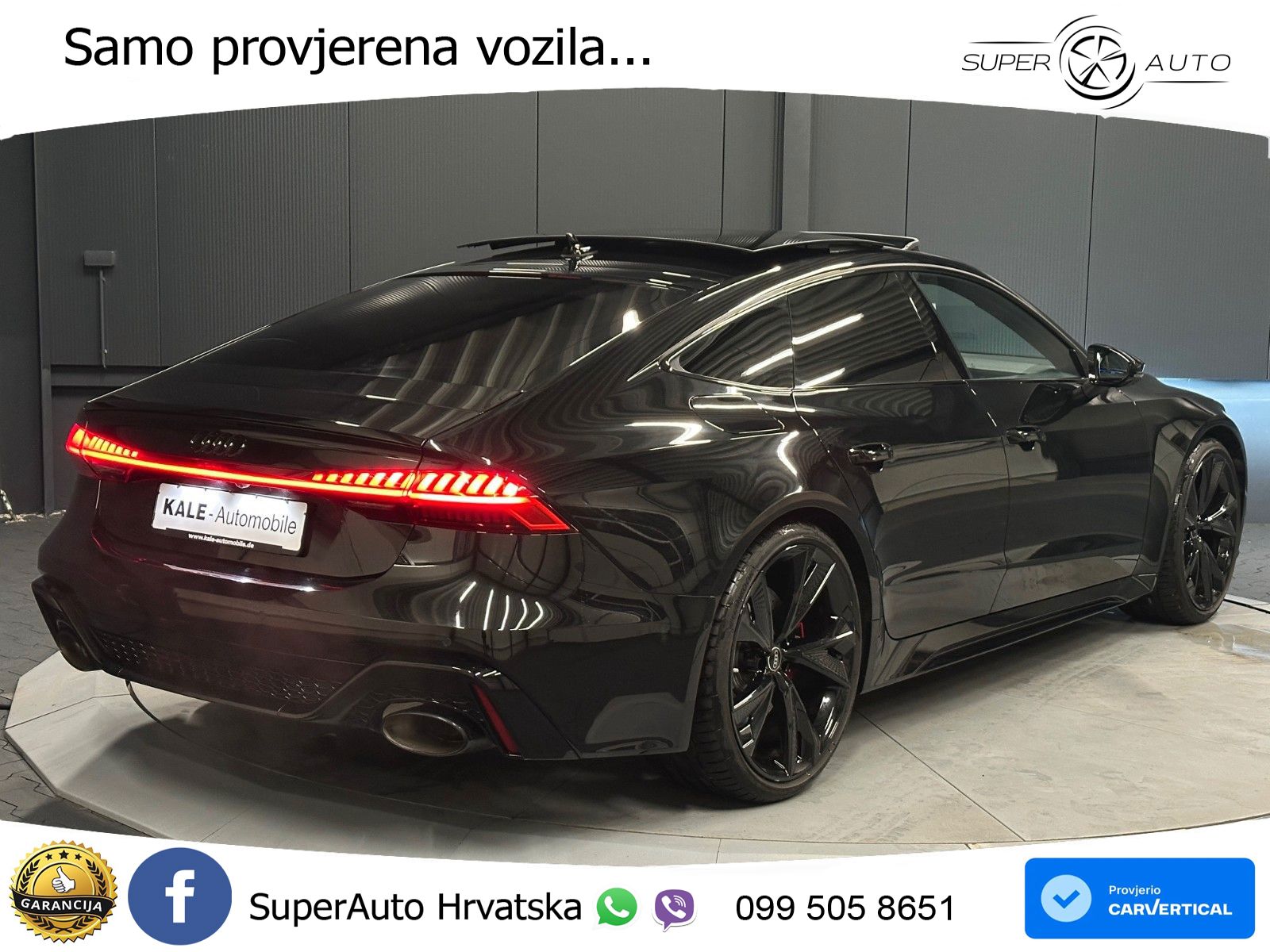 Audi RS7 4.0 TFSI V8 performance (630 KS) quattro tiptronic LED+GR SJED+ACC