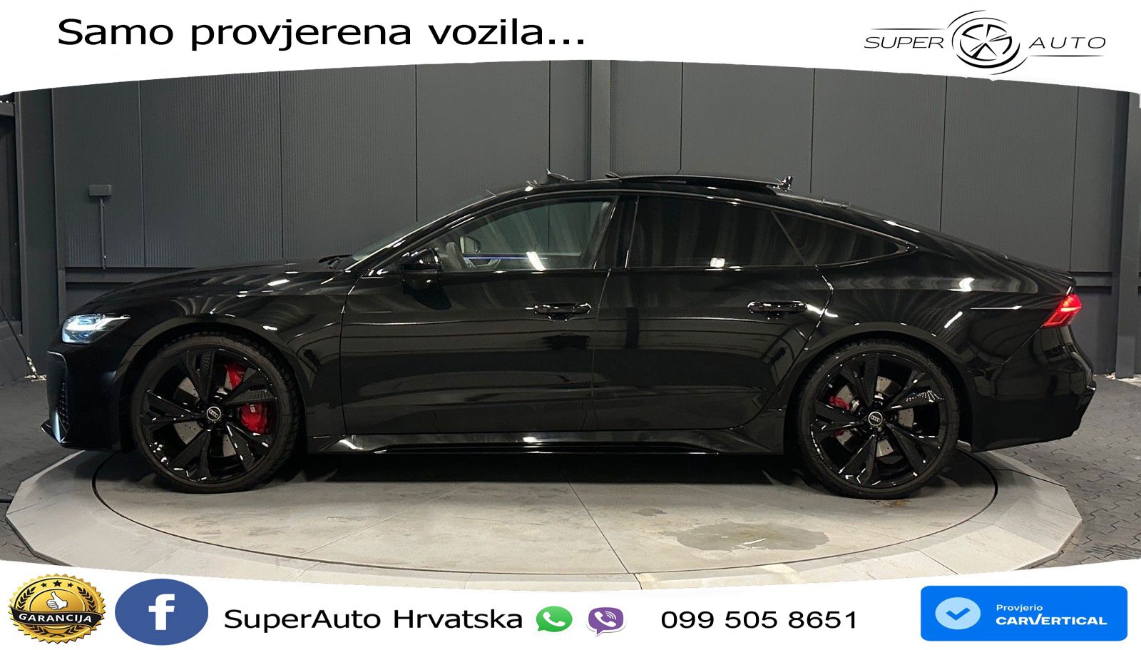 Audi RS7 4.0 TFSI V8 performance (630 KS) quattro tiptronic LED+GR SJED+ACC