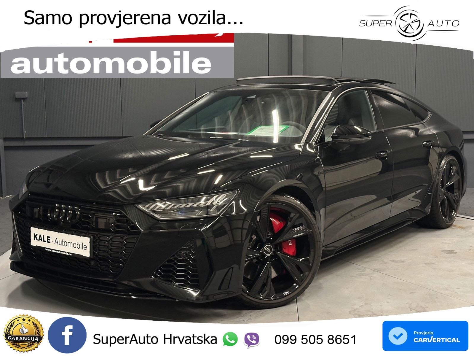 Audi RS7 4.0 TFSI V8 performance (630 KS) quattro tiptronic LED+GR SJED+ACC