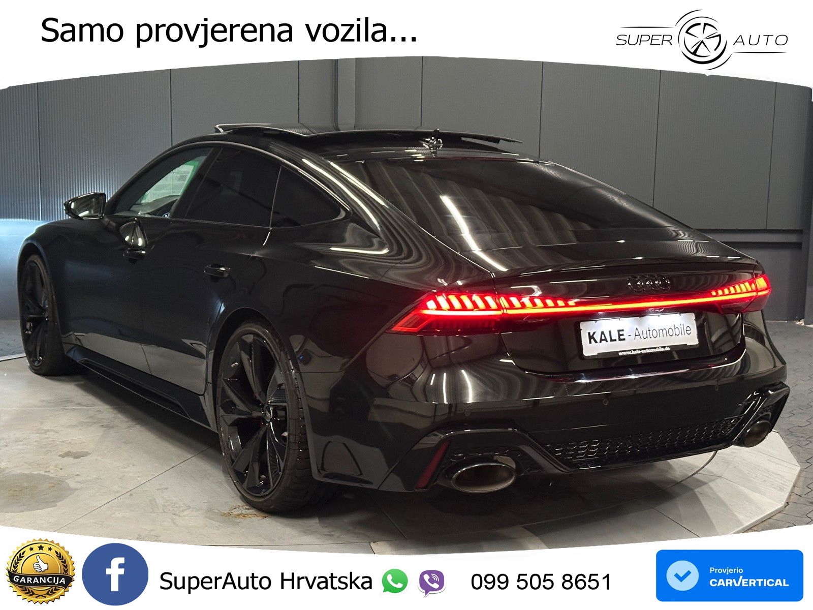 Audi RS7 4.0 TFSI V8 performance (630 KS) quattro tiptronic LED+GR SJED+ACC