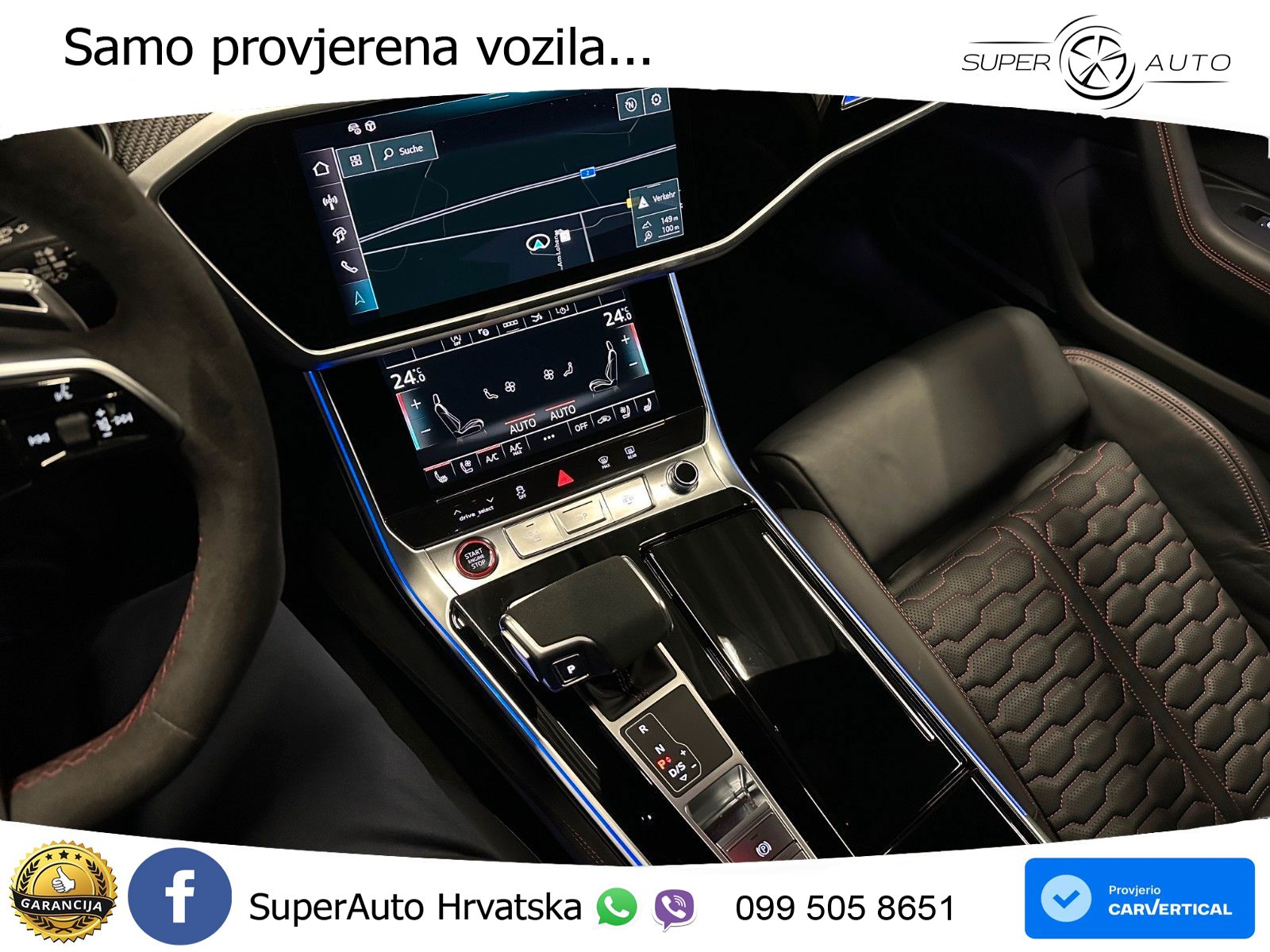 Audi RS7 4.0 TFSI V8 performance (630 KS) quattro tiptronic LED+GR SJED+ACC
