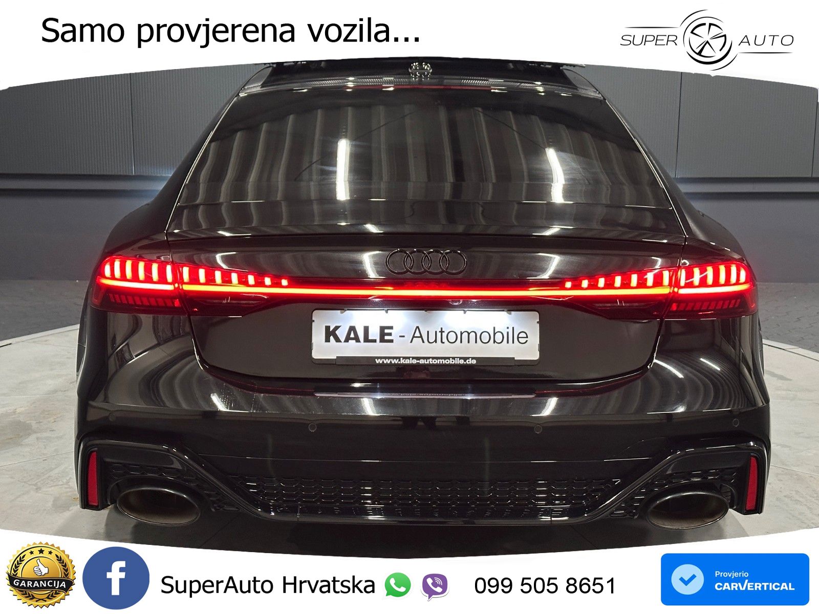 Audi RS7 4.0 TFSI V8 performance (630 KS) quattro tiptronic LED+GR SJED+ACC