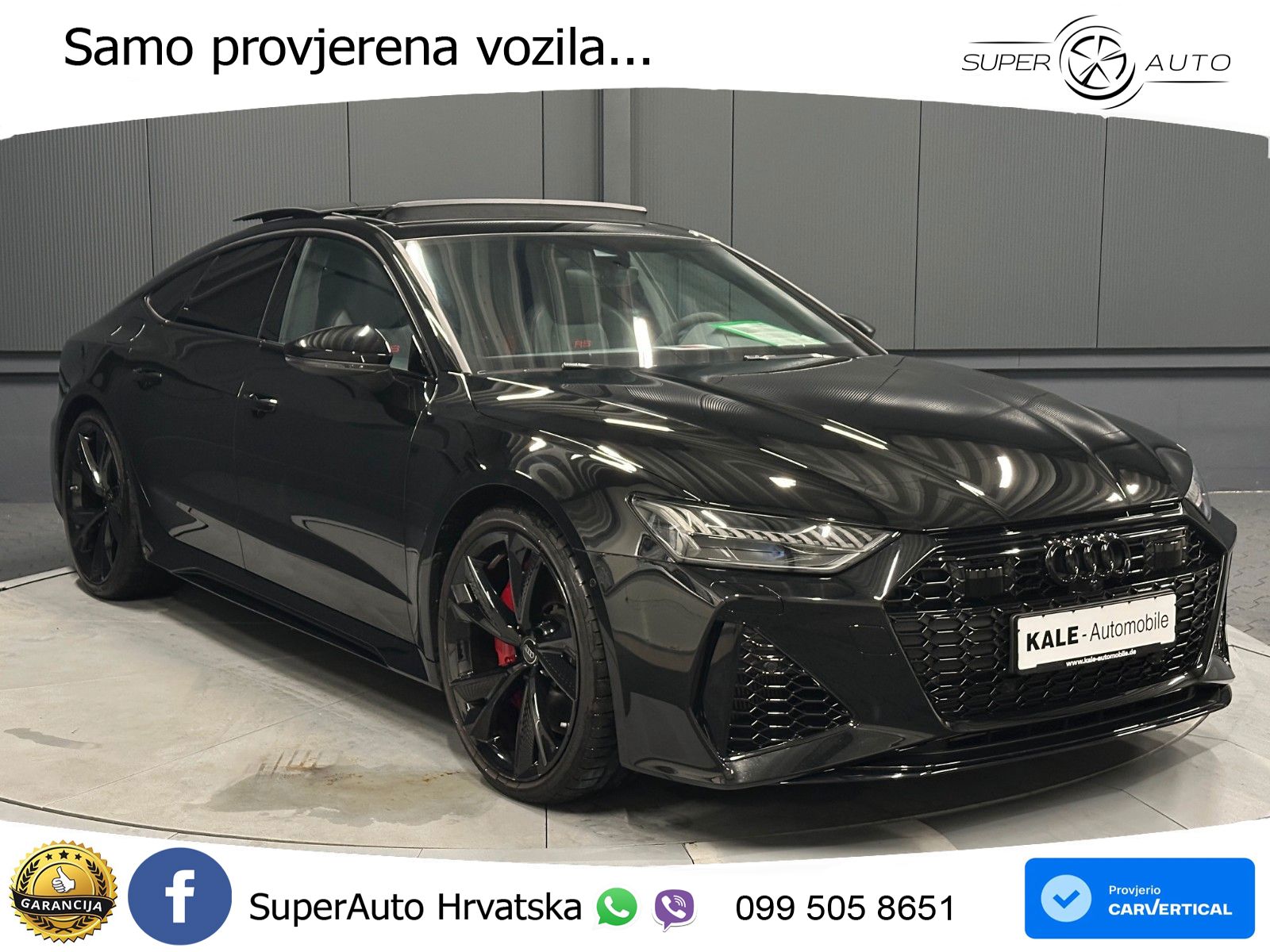 Audi RS7 4.0 TFSI V8 performance (630 KS) quattro tiptronic LED+GR SJED+ACC