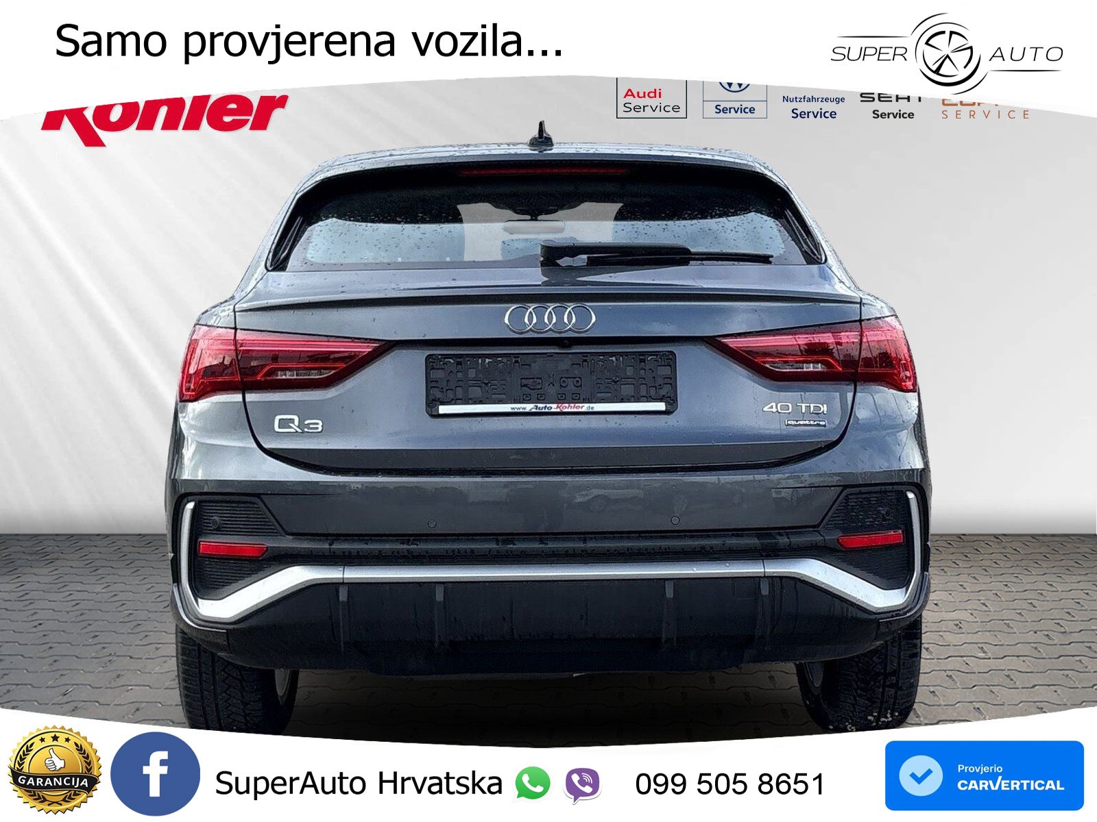 Audi Q3 Sportback 40 TDI (200 KS) quattro S tronic S line MATRIX+GR SJED+KAM