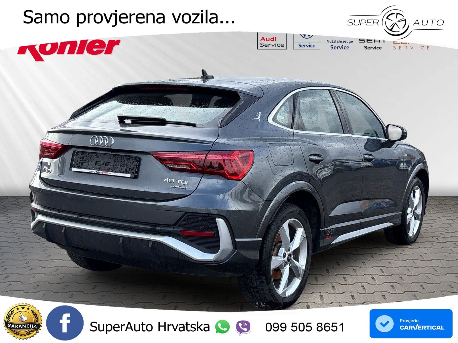 Audi Q3 Sportback 40 TDI (200 KS) quattro S tronic S line MATRIX+GR SJED+KAM
