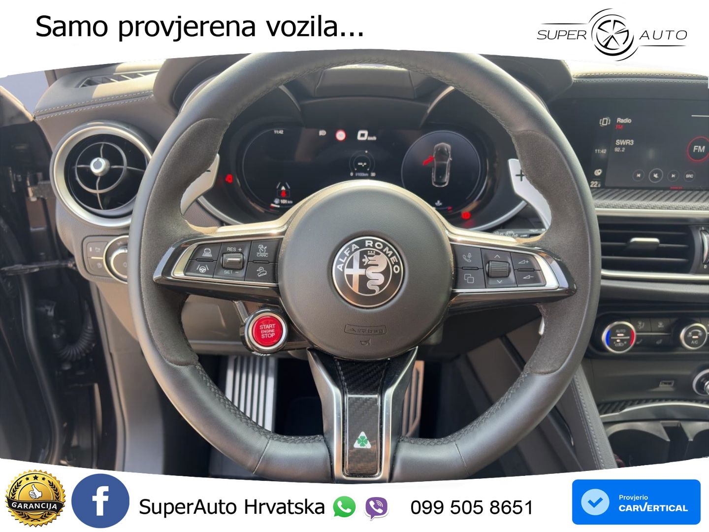 Alfa Romeo Stelvio Quadrifoglio 2.9 V6 Bi-Turbo (520 KS) Q4 Automatic LED+GR SJED+ACC