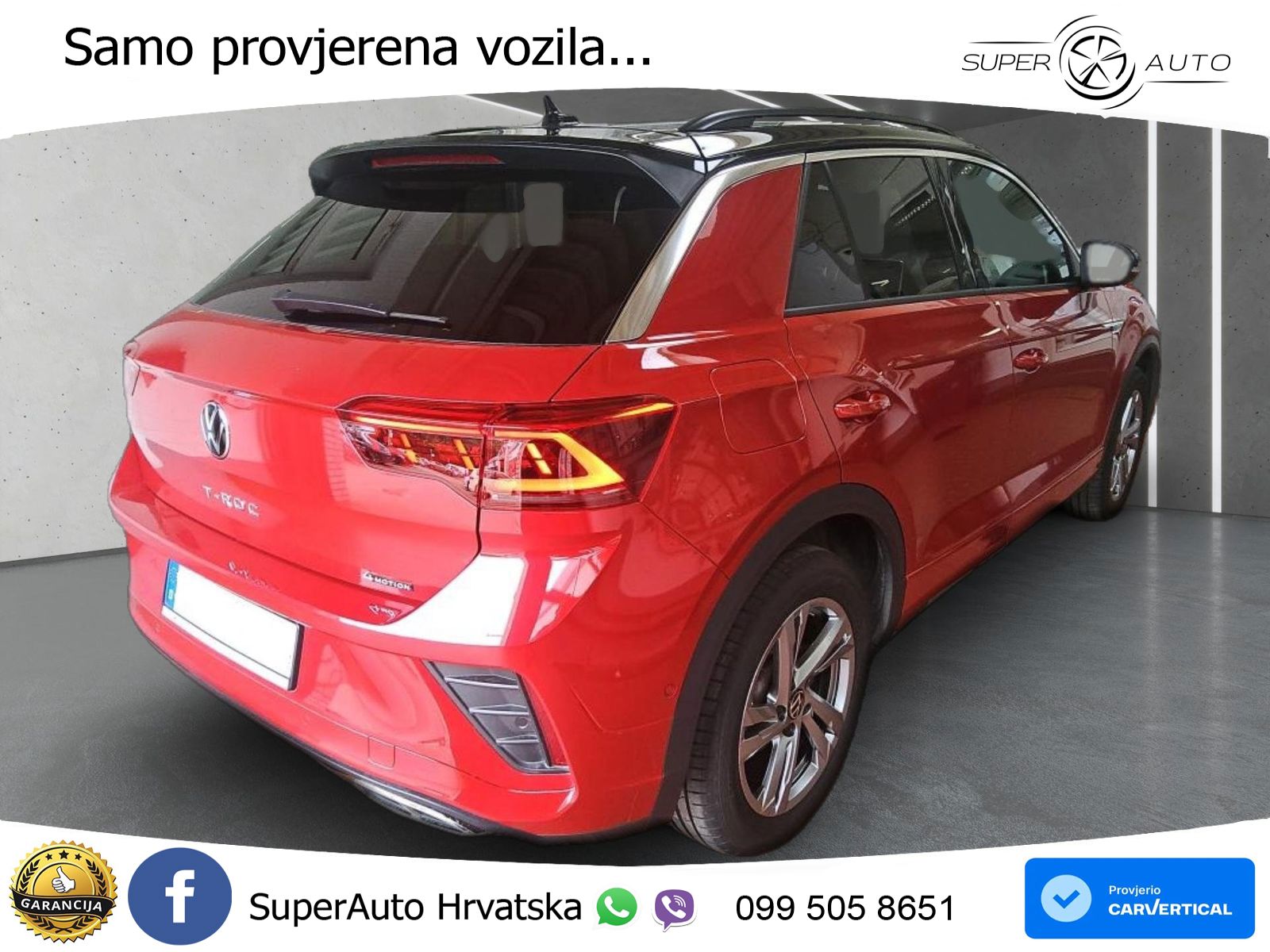Volkswagen T-Roc 2.0 TSI (190 KS) 4M DSG R-Line LED+GR SJED+ACC